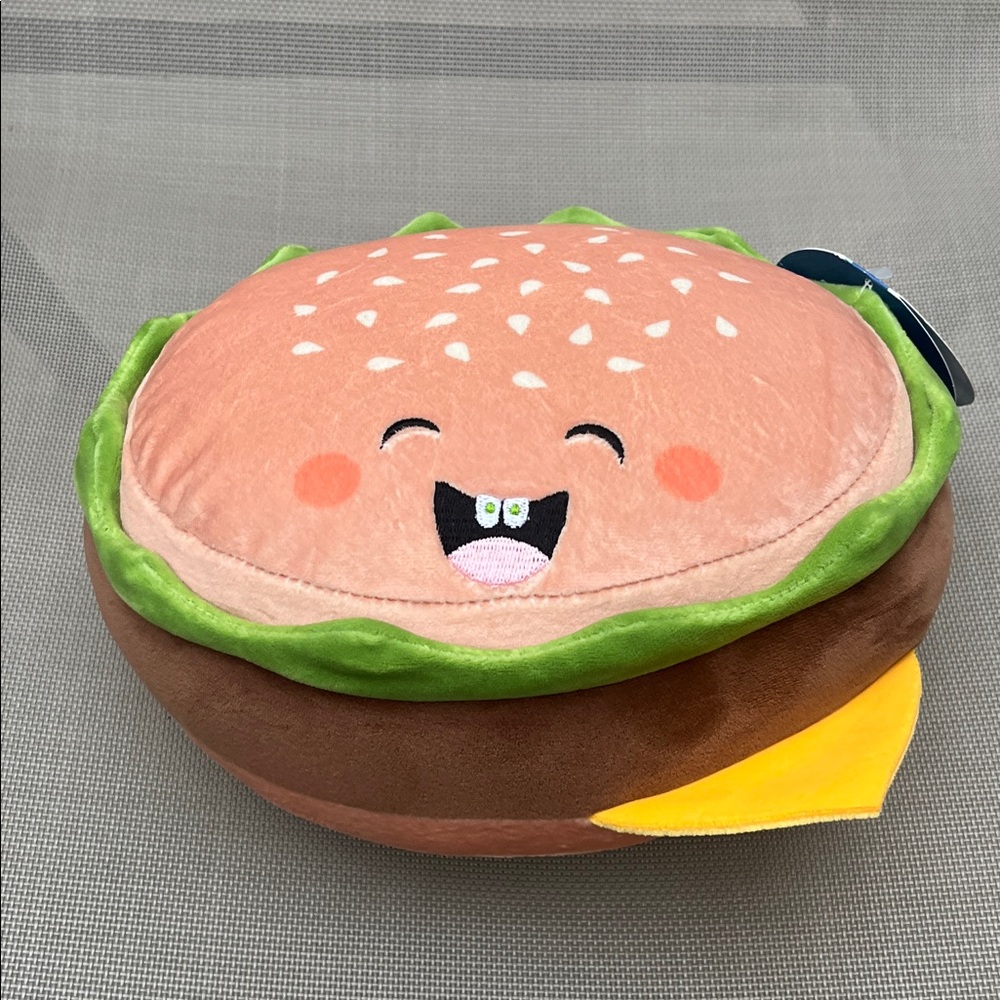 Pop Happy Burger Plush with Green and Yellow Highlights